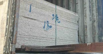 山西 芝麻白花岗岩石材3.0公分光面毛板装柜出货