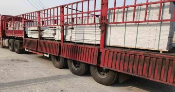 山西 白麻荔枝面外墙干挂，工厂装车日常