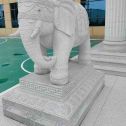 山西 白麻花岗岩动物异形石雕-大象