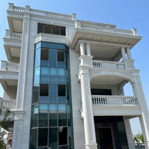 山西 白麻花岗岩别墅外墙干挂效果展示