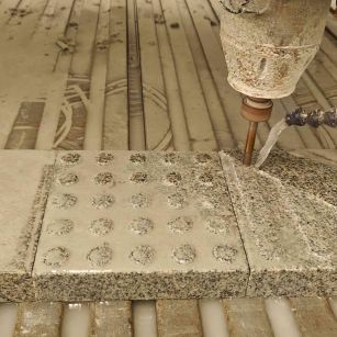 山西 芝麻白花岗岩石材盲人石、盲道石、盲点石