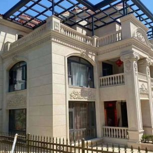 山西 黄金麻花岗岩荔枝面别墅外墙干挂