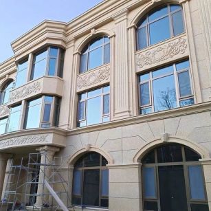 山西 黄金麻花岗岩别墅外墙干挂