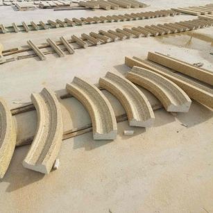 山西 黄金麻花岗岩别墅线条