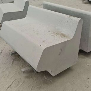 山西 芝麻白花岗岩异形坐凳，石凳