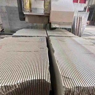 山西 车间生产日常，黄金麻白麻花岗岩