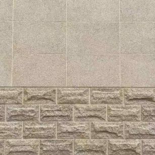 山西 黄金麻自然面蘑菇石配荔枝面干挂