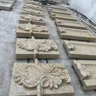 山西 黄金麻花岗岩别墅外墙雕刻板