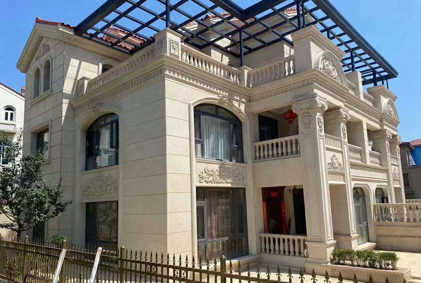 山西 黄金麻花岗岩荔枝面别墅外墙干挂