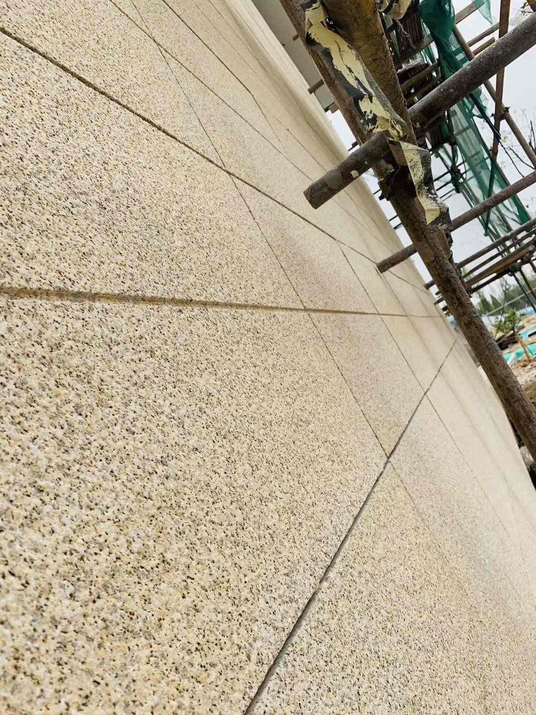 山西 黄金麻花岗岩荔枝面外墙干挂石材效果示例