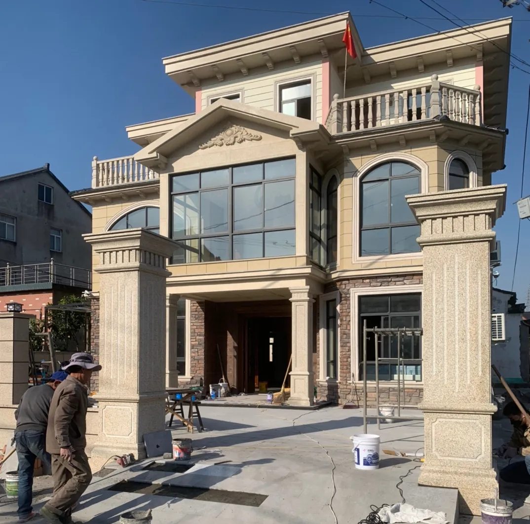 山西 黄金麻花岗岩荔枝面别墅外墙干挂私家专属