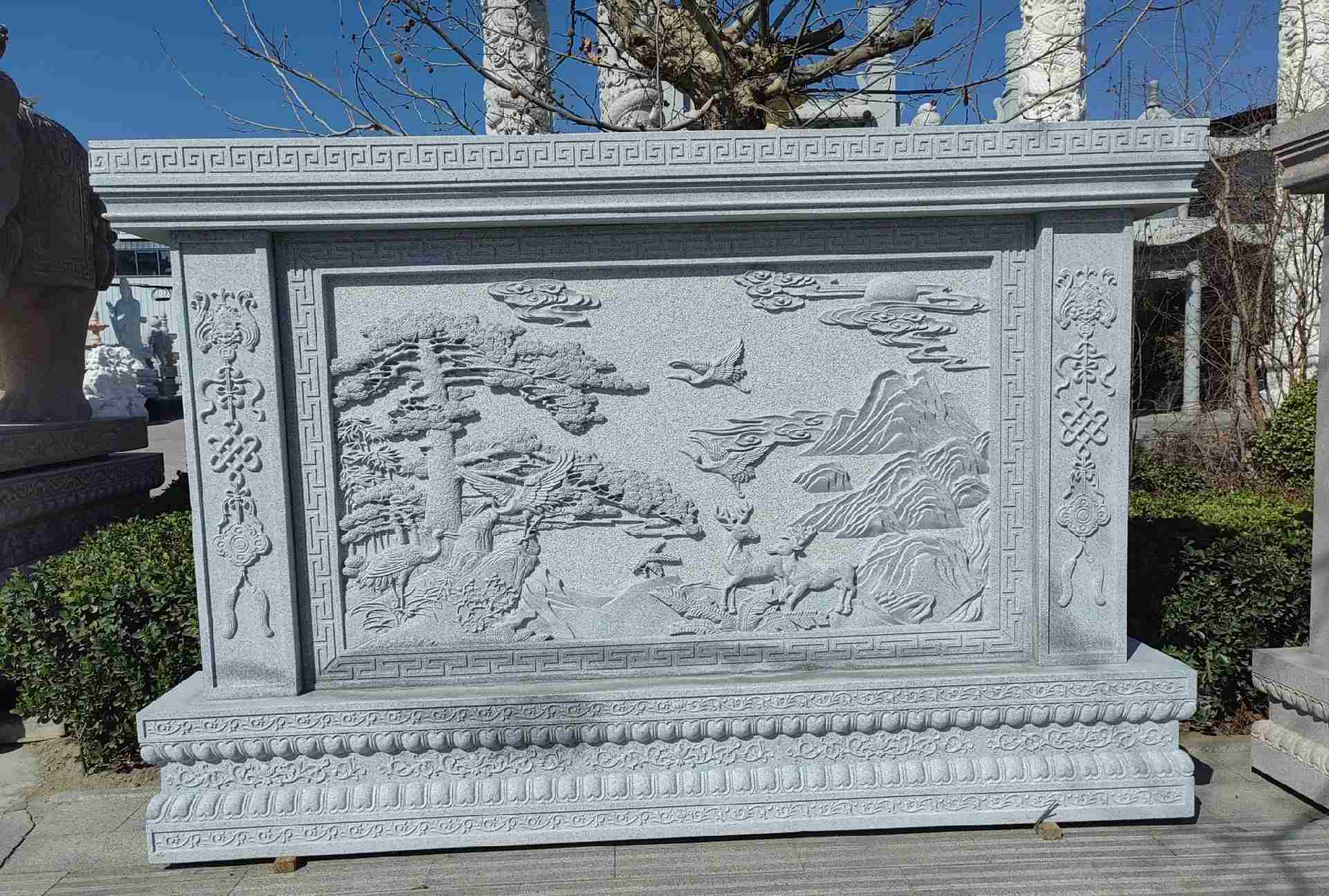 山西 芝麻白大型照壁，屏风，影壁